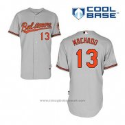 Maglia Baseball Uomo Baltimore Orioles 13 Manny Machado Grigio Cool Base