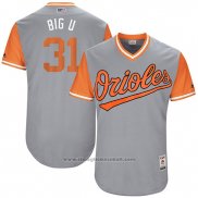 Maglia Baseball Uomo Baltimore Orioles 2017 Little League World Series 31 Ubaldo Jimenez Grigio