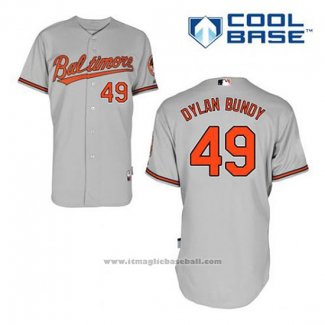 Maglia Baseball Uomo Baltimore Orioles 49 Dylan Bundy Grigio Cool Base