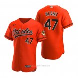 Maglia Baseball Uomo Baltimore Orioles John Means Autentico 2020 Alternato Arancione