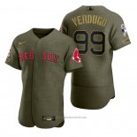 Maglia Baseball Uomo Boston Red Sox Alex Verdugo Camouflage Digitale Verde 2021 Salute To Service