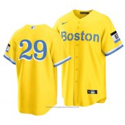 Maglia Baseball Uomo Boston Red Sox Bobby Dalbec 2021 City Connect Replica Or