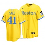 Maglia Baseball Uomo Boston Red Sox Chris Sale 2021 City Connect Replica Or