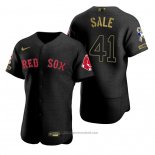 Maglia Baseball Uomo Boston Red Sox Chris Sale Nero 2021 Salute To Service