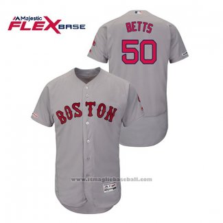 Maglia Baseball Uomo Boston Red Sox Mookie Betts Autentico Flex Base Grigio