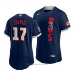 Maglia Baseball Uomo Boston Red Sox Nathan Eovaldi 2021 All Star Autentico Blu