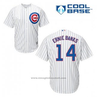 Maglia Baseball Uomo Chicago Cubs 14 Ernie Banks Bianco Home Cool Base