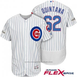 Maglia Baseball Uomo Chicago Cubs 2017 Postseason 62 Jose Quintana Bianco Flex Base