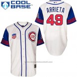 Maglia Baseball Uomo Chicago Cubs 49 Jake Arrieta Bianco Cool Base