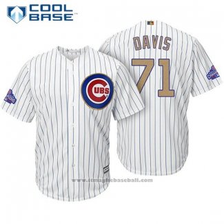 Maglia Baseball Uomo Chicago Cubs 71 Wade Davis Bianco Or Cool Base