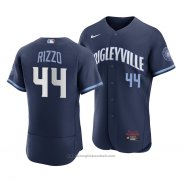 Maglia Baseball Uomo Chicago Cubs Anthony Rizzo 2021 City Connect Autentico Blu