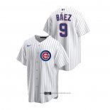 Maglia Baseball Uomo Chicago Cubs Javier Baez Replica Home Bianco