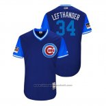 Maglia Baseball Uomo Chicago Cubs Jon Lester 2018 LLWS Players Weekend Lefthander Blu