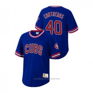 Maglia Baseball Uomo Chicago Cubs Willson Contreras Cooperstown Collection Blu