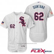 Maglia Baseball Uomo Chicago White Sox 2017 Stelle E Strisce 62 Jose Quintana Bianco Flex Base