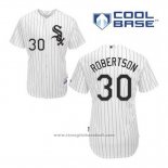 Maglia Baseball Uomo Chicago White Sox 30 David Robertson Bianco Home Cool Base