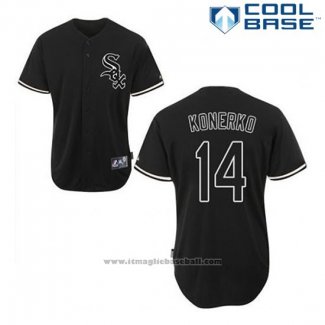 Maglia Baseball Uomo Chicago White Sox Paul Konerko 14 Nero Fashion Cool Base