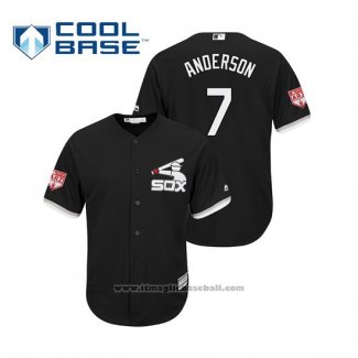 Maglia Baseball Uomo Chicago White Sox Tim Anderson Cool Base Allenamento Primaverile 2019 Nero