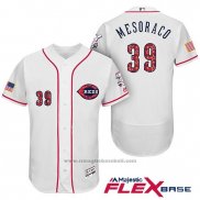 Maglia Baseball Uomo Cincinnati Reds 2017 Stelle E Strisce 39 Devin Mesoraco Bianco Flex Base