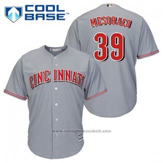 Maglia Baseball Uomo Cincinnati Reds Devin Mesoraco 39 Grigio Cool Base