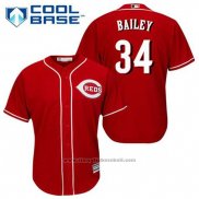 Maglia Baseball Uomo Cincinnati Reds Homer Bailey 34 Rosso Alternato Cool Base