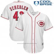 Maglia Baseball Uomo Cincinnati Reds Scott Schebler 43 Bianco Cool Base