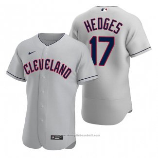 Maglia Baseball Uomo Cleveland Guardians Austin Hedges Autentico Road Grigio