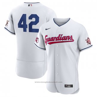 Maglia Baseball Uomo Cleveland Guardians Jackie Robinson Autentico Bianco