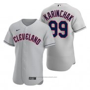 Maglia Baseball Uomo Cleveland Guardians James Karinchak Autentico Road Grigio