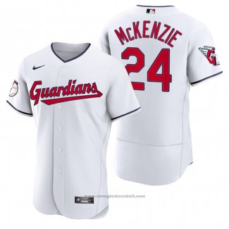 Maglia Baseball Uomo Cleveland Guardians Triston Mckenzie Autentico Home Bianco