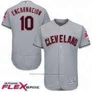 Maglia Baseball Uomo Cleveland Indians 10 Edwin Encarnacion Grigio 2017 Flex Base