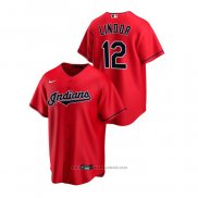 Maglia Baseball Uomo Cleveland Indians Francisco Lindor Replica Alternato Rosso