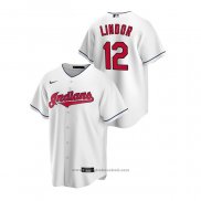 Maglia Baseball Uomo Cleveland Indians Francisco Lindor Replica Home Bianco