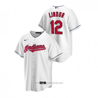 Maglia Baseball Uomo Cleveland Indians Francisco Lindor Replica Home Bianco