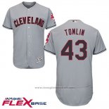 Maglia Baseball Uomo Cleveland Indians Josh Tomlin Grigio Flex Base