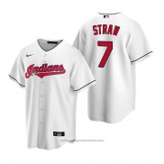 Maglia Baseball Uomo Cleveland Indians Myles Straw Replica Home Bianco