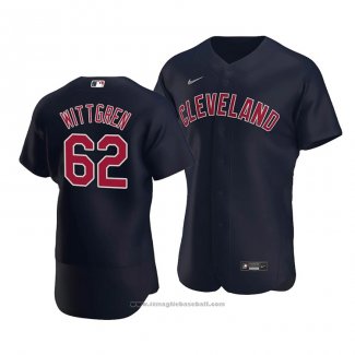 Maglia Baseball Uomo Cleveland Indians Nick Wittgren Alternato Autentico Blu