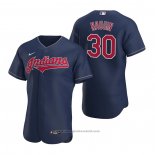 Maglia Baseball Uomo Cleveland Indians Tyler Naquin Autentico Alternato 2020 Blu