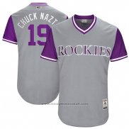 Maglia Baseball Uomo Colorado Rockies 2017 Little League World Series Charlie Blackmon Grigio