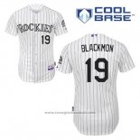 Maglia Baseball Uomo Colorado Rockies Charlie Blackmon 19 Bianco Home Cool Base