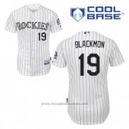 Maglia Baseball Uomo Colorado Rockies Charlie Blackmon 19 Bianco Home Cool Base