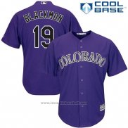 Maglia Baseball Uomo Colorado Rockies Charlie Blackmon 19 Viola Cool Base