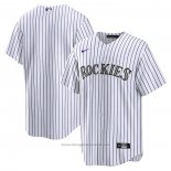 Maglia Baseball Uomo Colorado Rockies Home Blank Replica Bianco