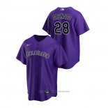 Maglia Baseball Uomo Colorado Rockies Nolan Arenado Replica Alternato Viola