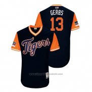 Maglia Baseball Uomo Detroit Tigers Mike Gerber 2018 LLWS Players Weekend Gerbs Blu