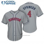 Maglia Baseball Uomo Houston Astros 2017 Stelle e Strisce George Springer Grigio Cool Base