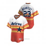 Maglia Baseball Uomo Houston Astros Michael Brantley Cooperstown Collection Home Bianco Arancione