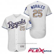Maglia Baseball Uomo Kansas City Royals 25 Kendrys Morales Bianco 2017 Flex Base