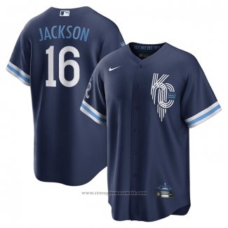 Maglia Baseball Uomo Kansas City Royals Bo Jackson 2022 City Connect Replica Blu