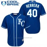 Maglia Baseball Uomo Kansas City Royals Kelvin Herrera 40 Blu Alternato Cool Base